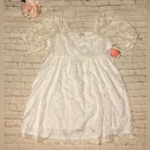 ARULA White Lace Mini Dress